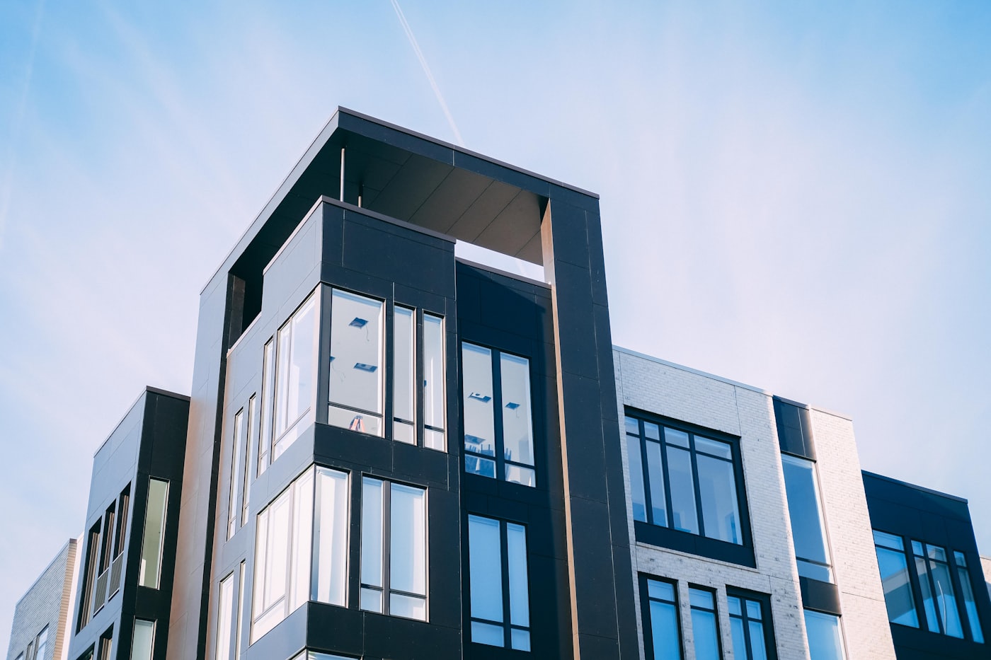 Modern mid-rise apartment building